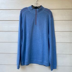 Tommy Bahama Men’s Blue Quarter Zip Pullover